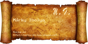 Márky Ibolya névjegykártya